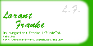 lorant franke business card